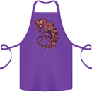 Steampunk Chameleon Iguana Reptile Lizard Cotton Apron 100% Organic Purple