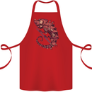 Steampunk Chameleon Iguana Reptile Lizard Cotton Apron 100% Organic Red