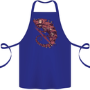 Steampunk Chameleon Iguana Reptile Lizard Cotton Apron 100% Organic Royal Blue