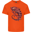 Steampunk Chameleon Iguana Reptile Lizard Kids T-Shirt Childrens Orange