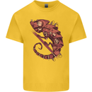 Steampunk Chameleon Iguana Reptile Lizard Kids T-Shirt Childrens Yellow