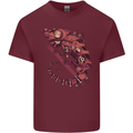 Steampunk Chameleon Iguana Reptile Lizard Mens Cotton T-Shirt Tee Top Maroon