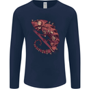 Steampunk Chameleon Iguana Reptile Lizard Mens Long Sleeve T-Shirt Navy Blue