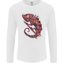 Steampunk Chameleon Iguana Reptile Lizard Mens Long Sleeve T-Shirt White