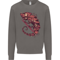 Steampunk Chameleon Iguana Reptile Lizard Mens Sweatshirt Jumper Charcoal