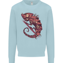 Steampunk Chameleon Iguana Reptile Lizard Mens Sweatshirt Jumper Light Blue