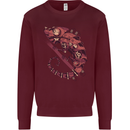 Steampunk Chameleon Iguana Reptile Lizard Mens Sweatshirt Jumper Maroon