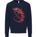 Steampunk Chameleon Iguana Reptile Lizard Mens Sweatshirt Jumper Navy Blue