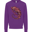 Steampunk Chameleon Iguana Reptile Lizard Mens Sweatshirt Jumper Purple