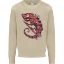 Steampunk Chameleon Iguana Reptile Lizard Mens Sweatshirt Jumper Sand