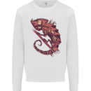 Steampunk Chameleon Iguana Reptile Lizard Mens Sweatshirt Jumper White