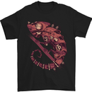Steampunk Chameleon Iguana Reptile Lizard Mens T-Shirt Cotton Gildan Black