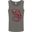 Steampunk Chameleon Iguana Reptile Lizard Mens Vest Tank Top Charcoal