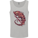 Steampunk Chameleon Iguana Reptile Lizard Mens Vest Tank Top Sports Grey