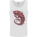 Steampunk Chameleon Iguana Reptile Lizard Mens Vest Tank Top White