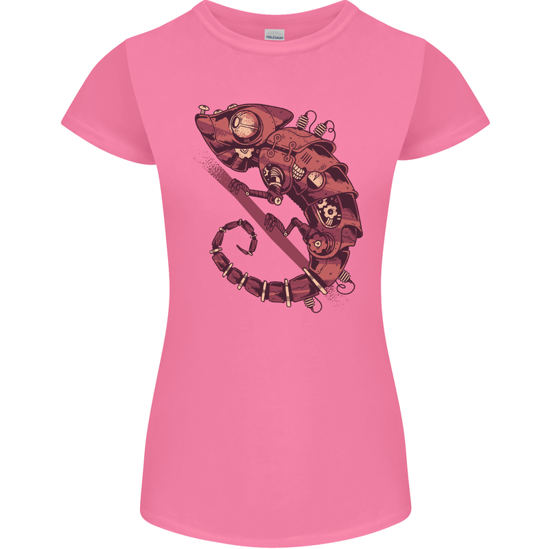 Steampunk Chameleon Iguana Reptile Lizard Womens Petite Cut T-Shirt Azalea