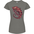 Steampunk Chameleon Iguana Reptile Lizard Womens Petite Cut T-Shirt Charcoal
