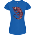 Steampunk Chameleon Iguana Reptile Lizard Womens Petite Cut T-Shirt Royal Blue