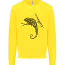 Steampunk Chameleon Kids Sweatshirt Jumper Yellow