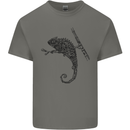 Steampunk Chameleon Kids T-Shirt Childrens Charcoal