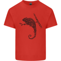 Steampunk Chameleon Kids T-Shirt Childrens Red