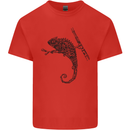 Steampunk Chameleon Kids T-Shirt Childrens Red