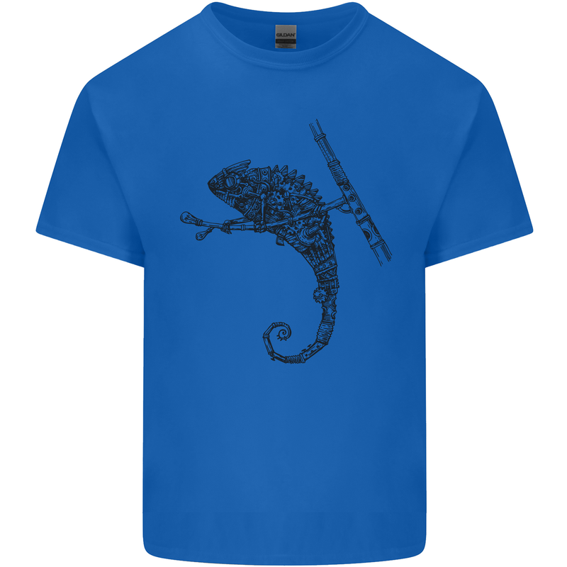 Steampunk Chameleon Kids T-Shirt Childrens Royal Blue