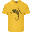 Steampunk Chameleon Kids T-Shirt Childrens Yellow