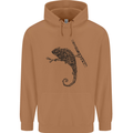 Steampunk Chameleon Mens 80% Cotton Hoodie Caramel Latte