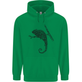 Steampunk Chameleon Mens 80% Cotton Hoodie Irish Green