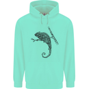 Steampunk Chameleon Mens 80% Cotton Hoodie Peppermint