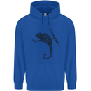 Steampunk Chameleon Mens 80% Cotton Hoodie Royal Blue