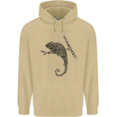 Steampunk Chameleon Mens 80% Cotton Hoodie Sand