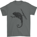 Steampunk Chameleon Mens T-Shirt Cotton Gildan Charcoal