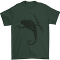 Steampunk Chameleon Mens T-Shirt Cotton Gildan Forest Green