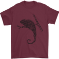 Steampunk Chameleon Mens T-Shirt Cotton Gildan Maroon
