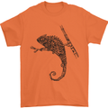 Steampunk Chameleon Mens T-Shirt Cotton Gildan Orange