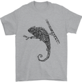 Steampunk Chameleon Mens T-Shirt Cotton Gildan Sports Grey