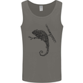 Steampunk Chameleon Mens Vest Tank Top Charcoal