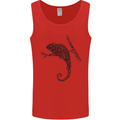 Steampunk Chameleon Mens Vest Tank Top Red