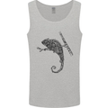 Steampunk Chameleon Mens Vest Tank Top Sports Grey