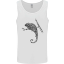 Steampunk Chameleon Mens Vest Tank Top White