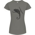 Steampunk Chameleon Womens Petite Cut T-Shirt Charcoal