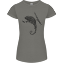 Steampunk Chameleon Womens Petite Cut T-Shirt Charcoal