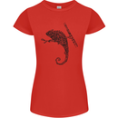 Steampunk Chameleon Womens Petite Cut T-Shirt Red