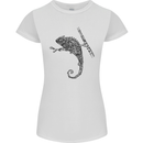 Steampunk Chameleon Womens Petite Cut T-Shirt White