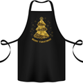 Steampunk Christmas Tree Cotton Apron 100% Organic Black