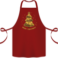 Steampunk Christmas Tree Cotton Apron 100% Organic Maroon