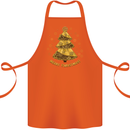 Steampunk Christmas Tree Cotton Apron 100% Organic Orange