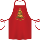 Steampunk Christmas Tree Cotton Apron 100% Organic Red